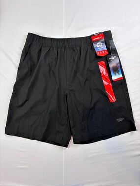 Speedo Men's Black Athletic Swim Shorts